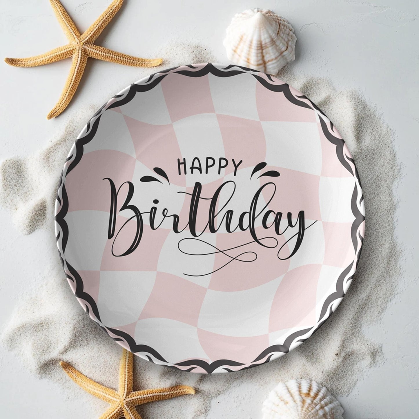 Retro Birthday Plate Vintage Style Celebration Dinnerware Party Tableware Gift