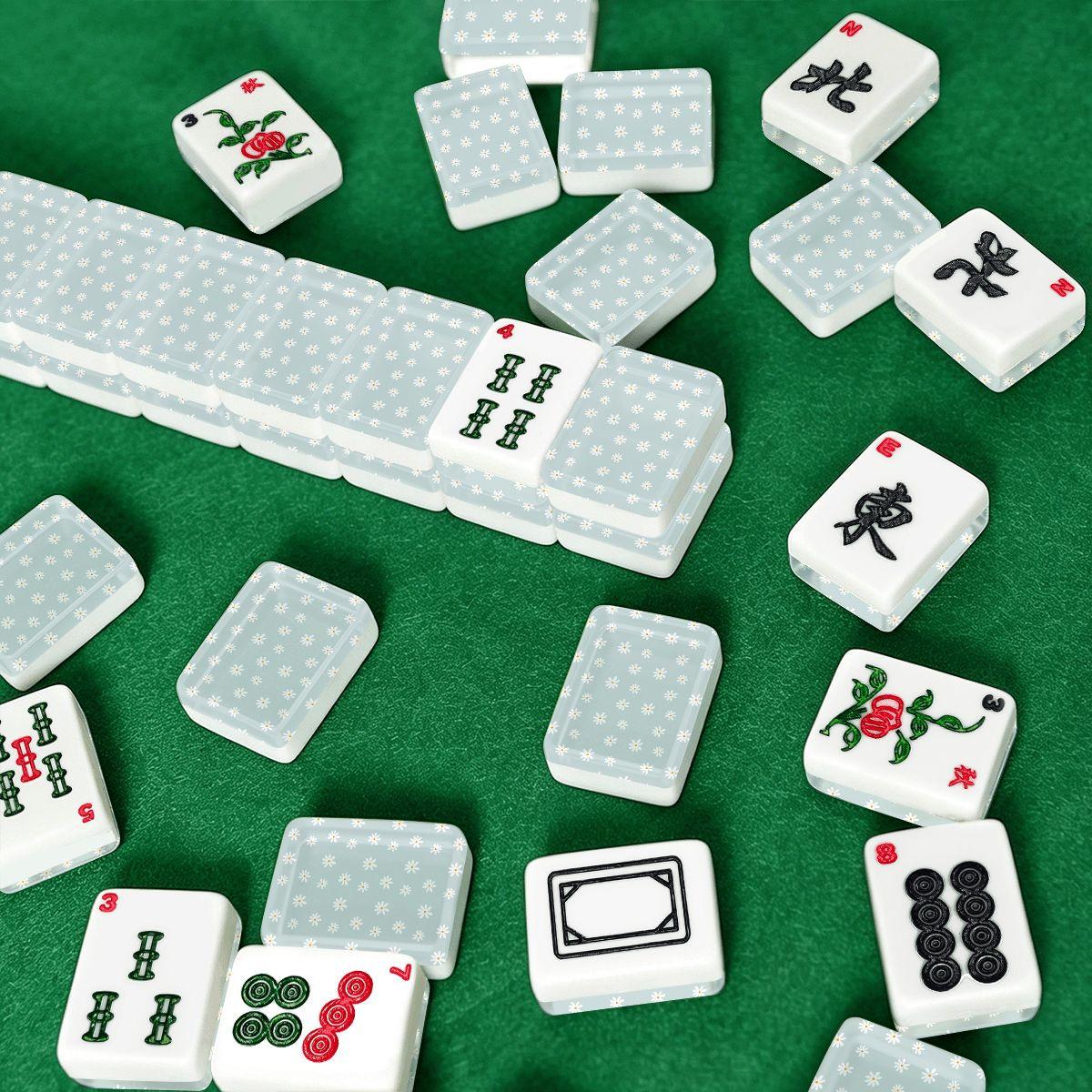 Daisy American Mahjong Tiles Set - Floral Design Game Pieces for Traditional Mah Jongg Play