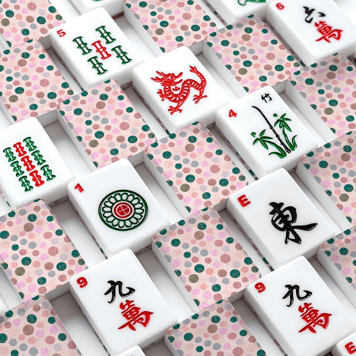 Festive Dots American Mahjong Tiles - Colorful Game Set for Party Play