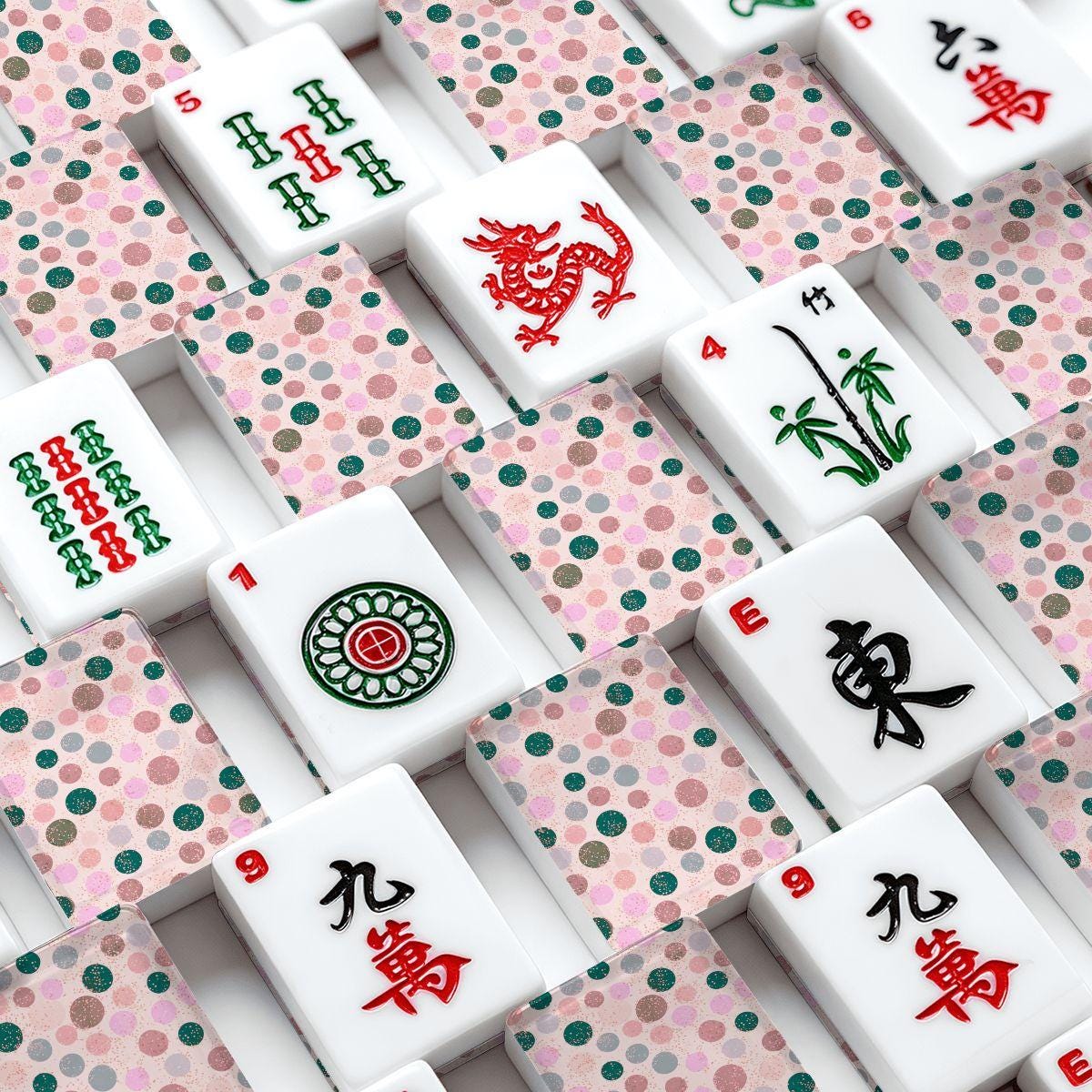 Festive Dots American Mahjong Tiles - Colorful Game Set for Party Play