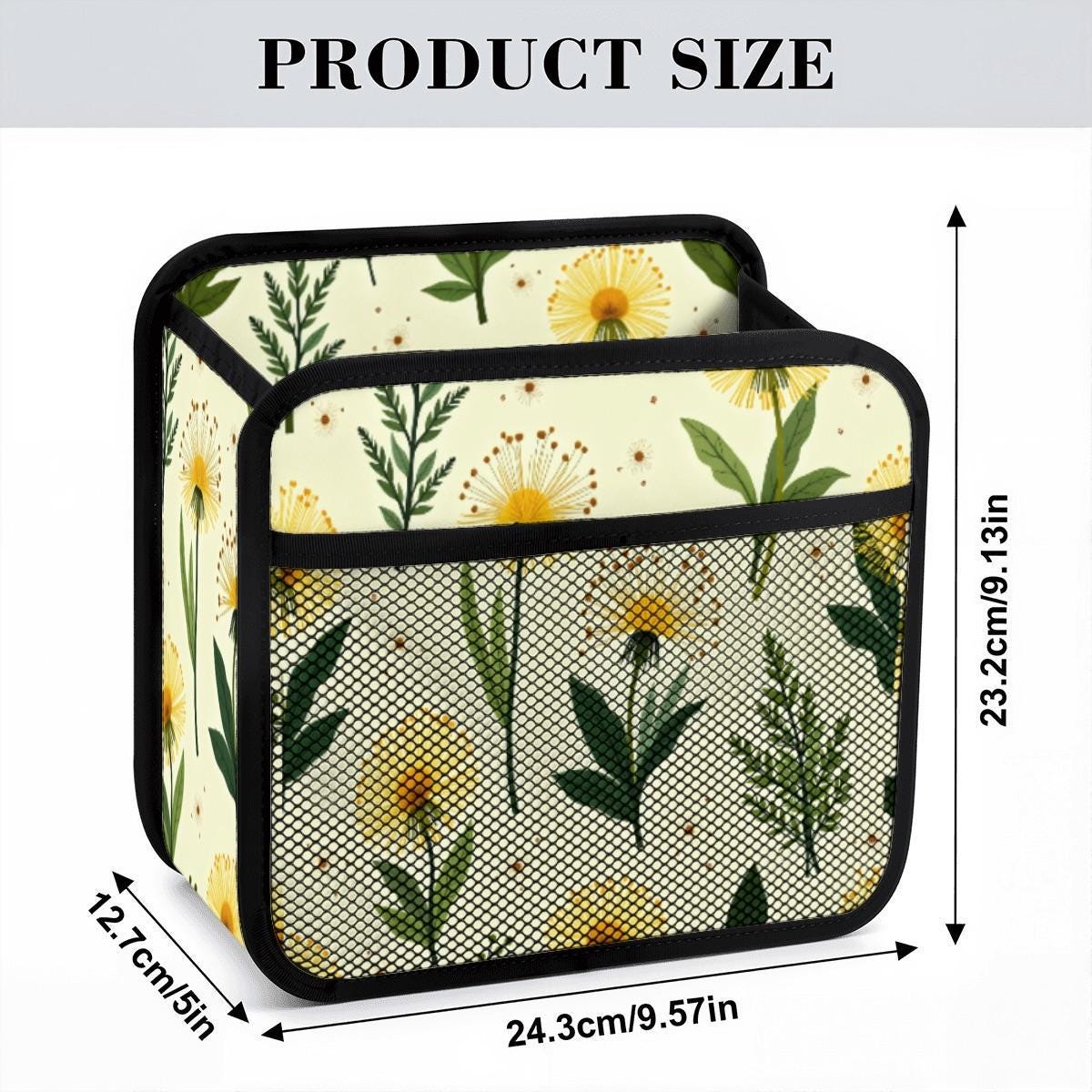 Yellow Flower Car Seat Organizer - Floral Auto Storage Caddy for Travel Organization