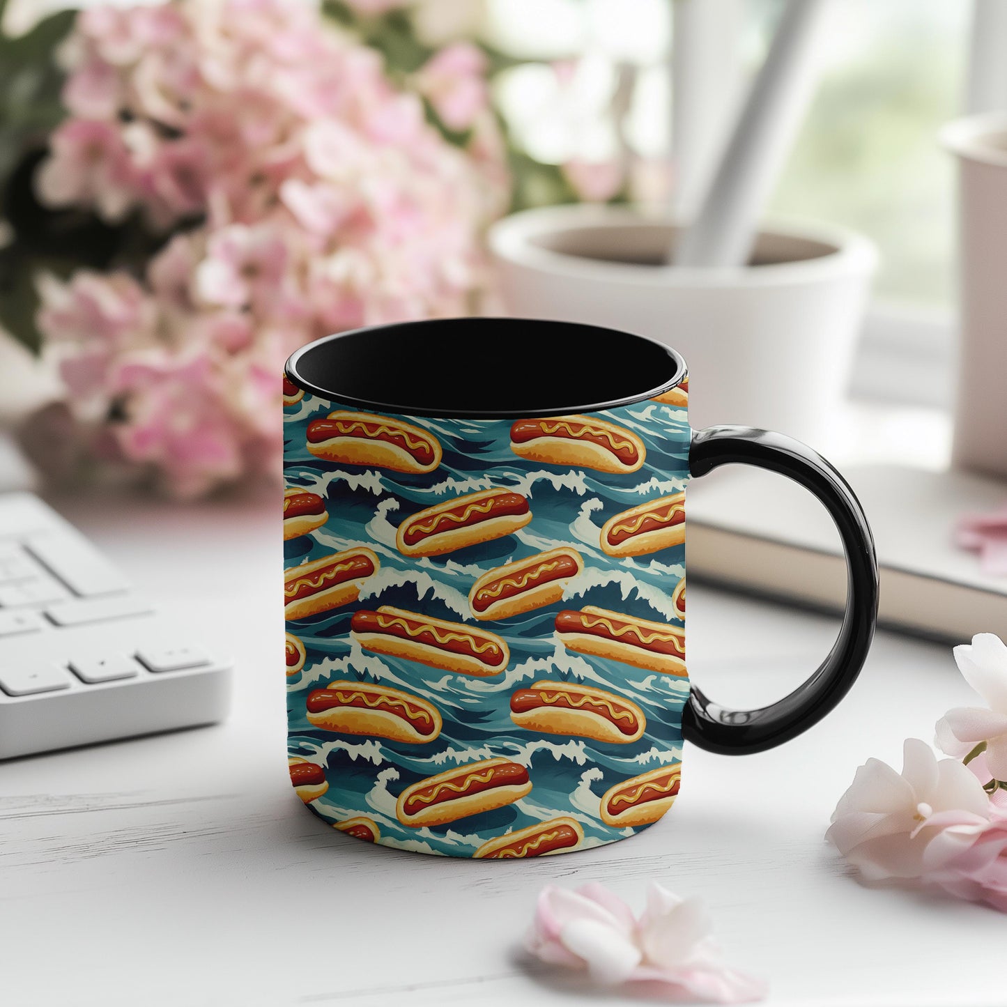 Color-Changing Hot Dog Mug, 11oz Ceramic Heat-Activated Coating