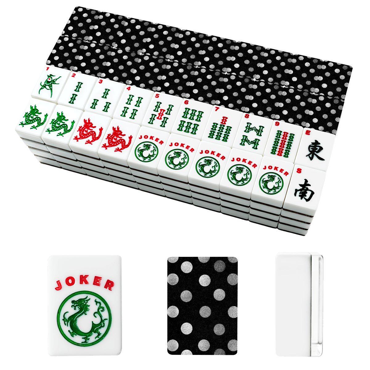 Black Dot American Mahjong Tiles Complete Game Set Traditional Chinese Board Pieces
