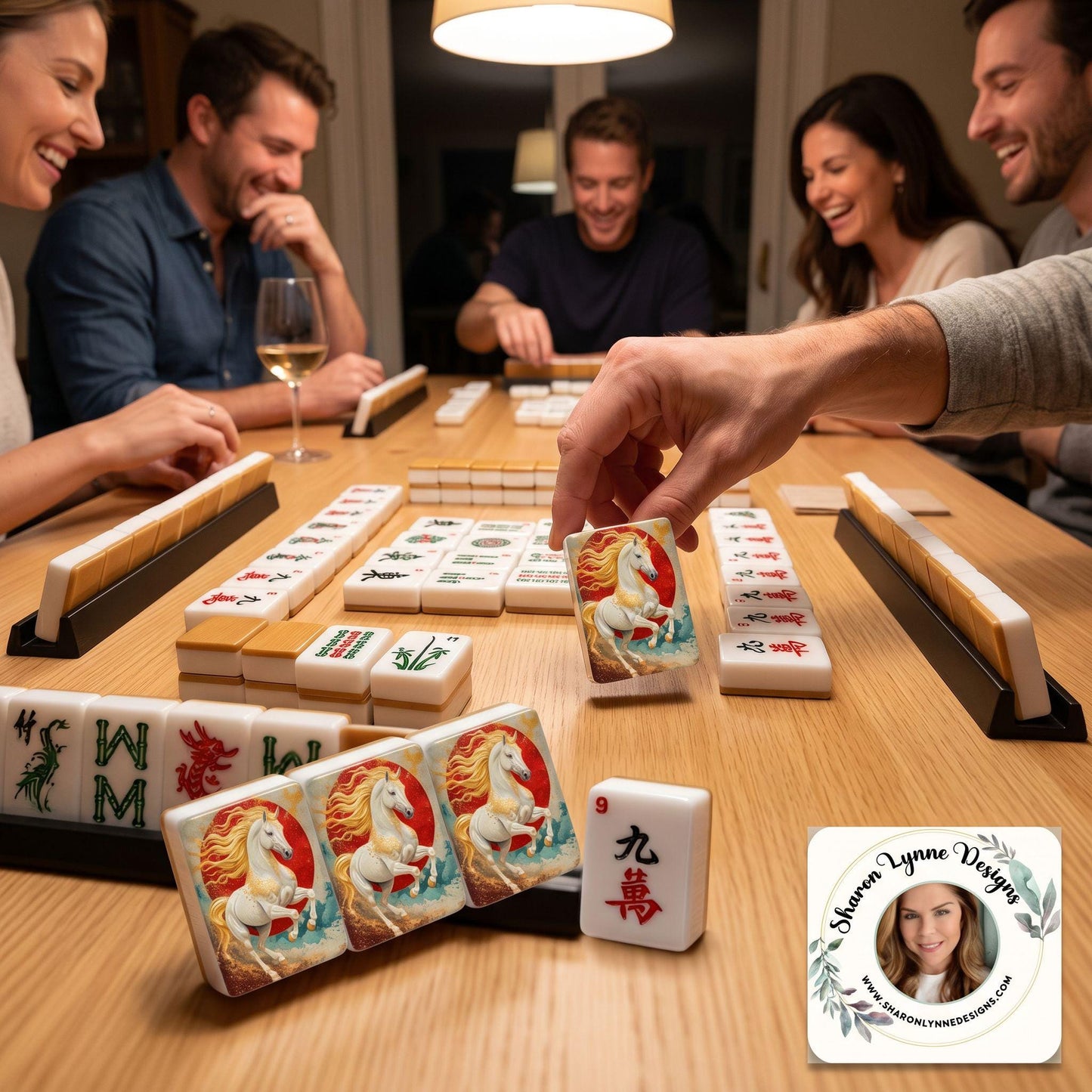 Horse Mahjong Set - Equestrian Themed Game Tiles for Fun Nights