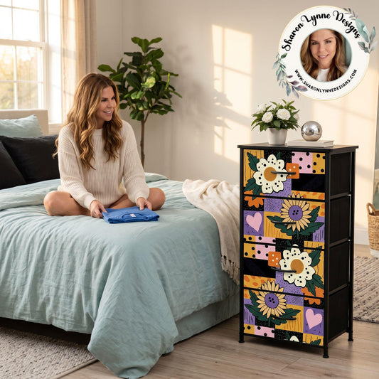 The Abstract 4-Drawer Dresser - Modern Bedroom Storage Furniture with Artistic Design