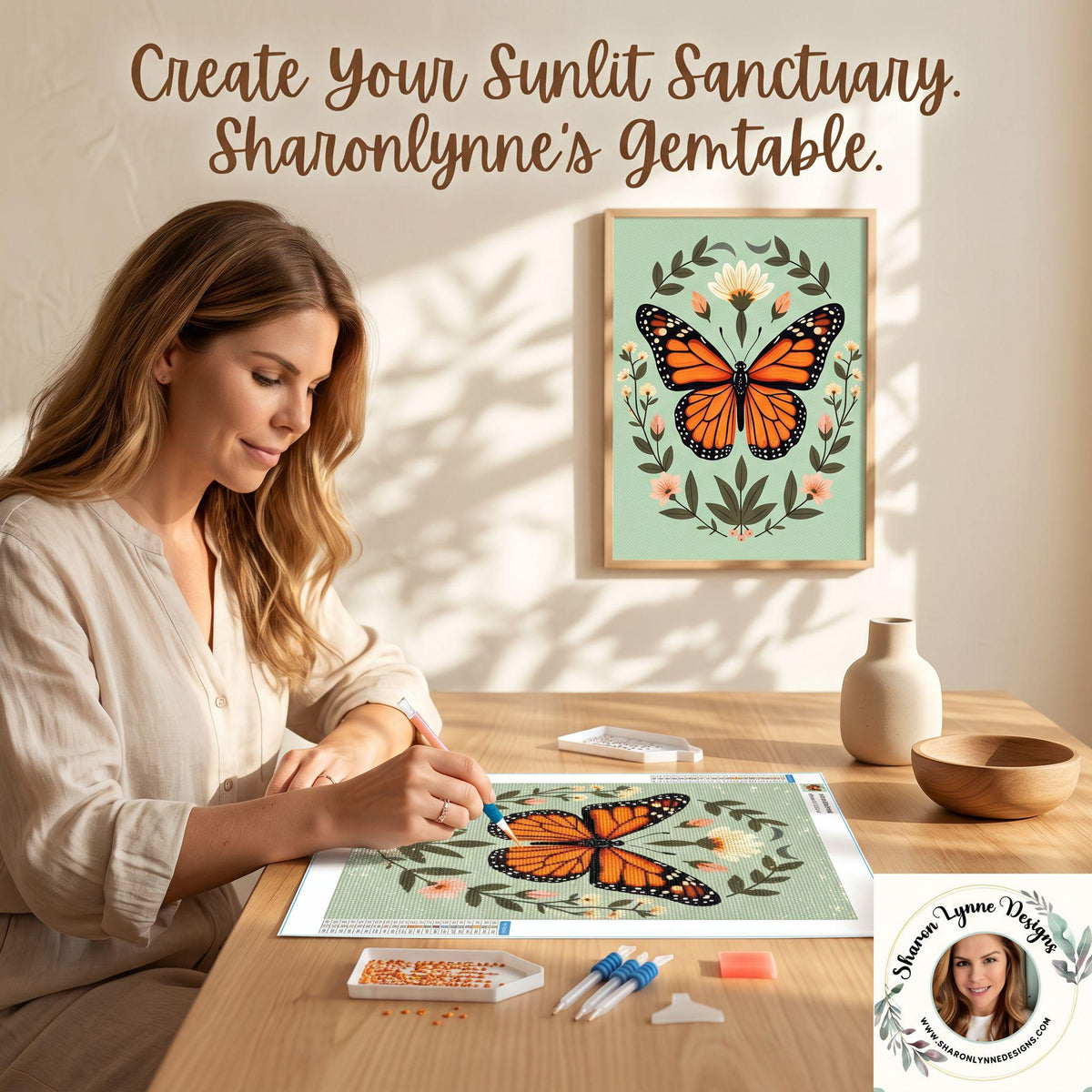 Butterfly DIY Diamond Painting Kit 12x16 Sparkling Art Craft Project No Frame
