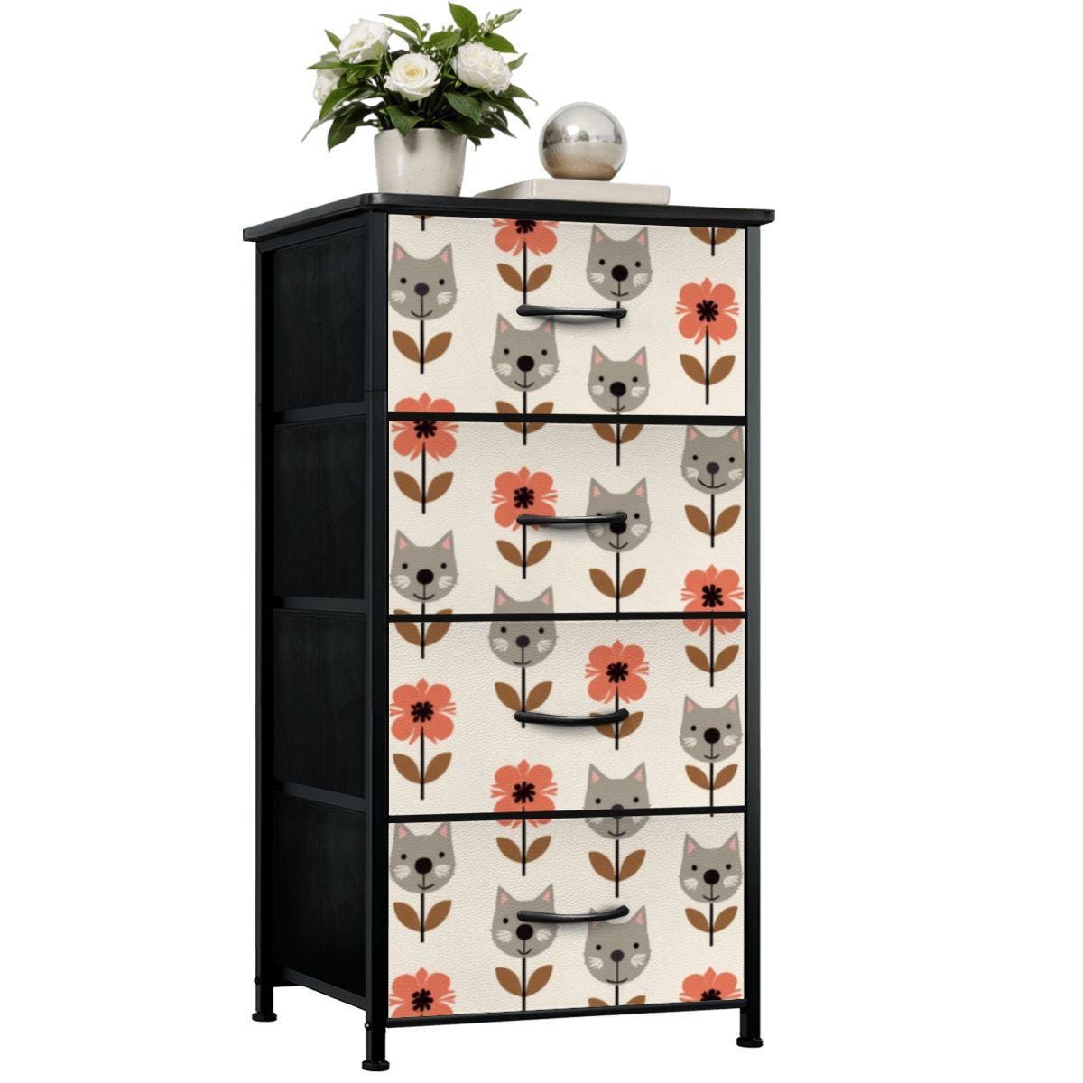 Useful Cat 4-Drawer Dresser Made in USA - Furniture Storage Organizer
