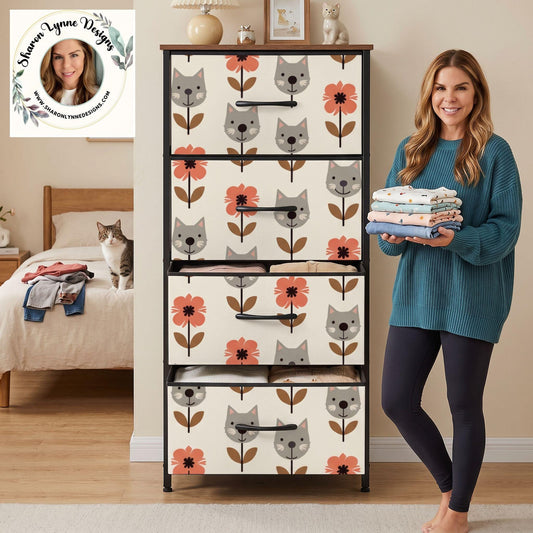 Useful Cat 4-Drawer Dresser Made in USA - Furniture Storage Organizer