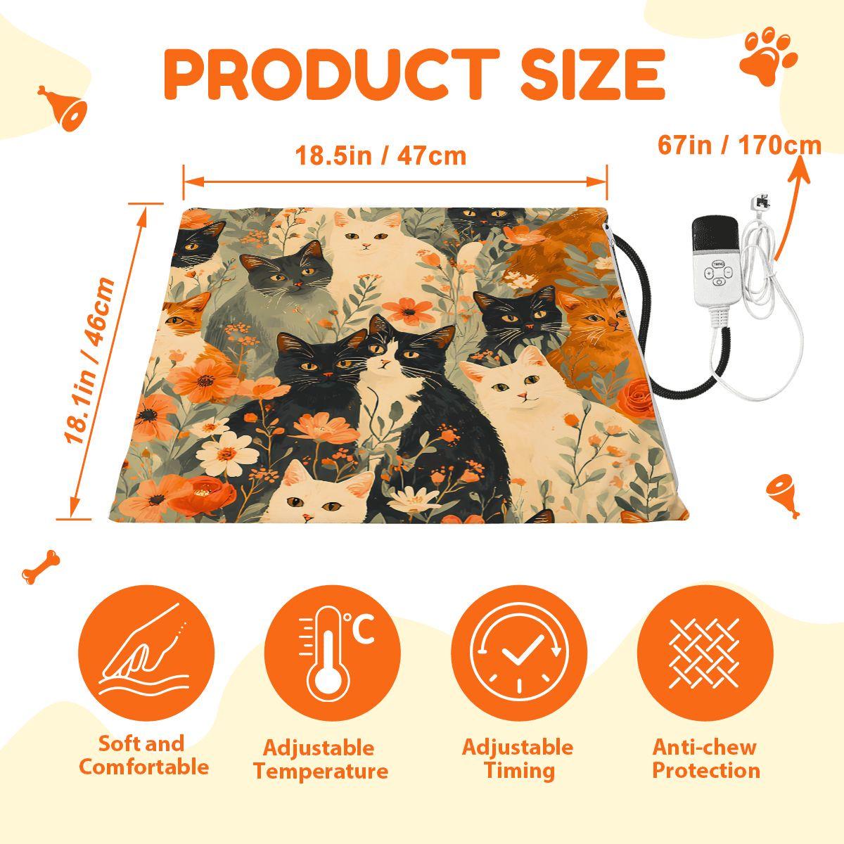 Electric Cat Heating Pad: Cozy Pet Bed, Adjustable Temperature, Safety Timer