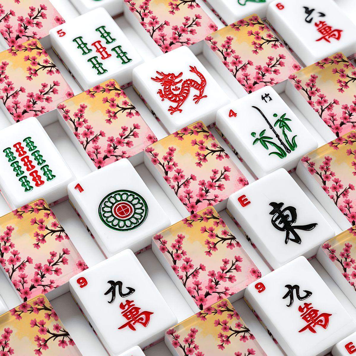 Blossoms American Mahjong Tiles - Floral Design Game Set for Traditional Board Gaming
