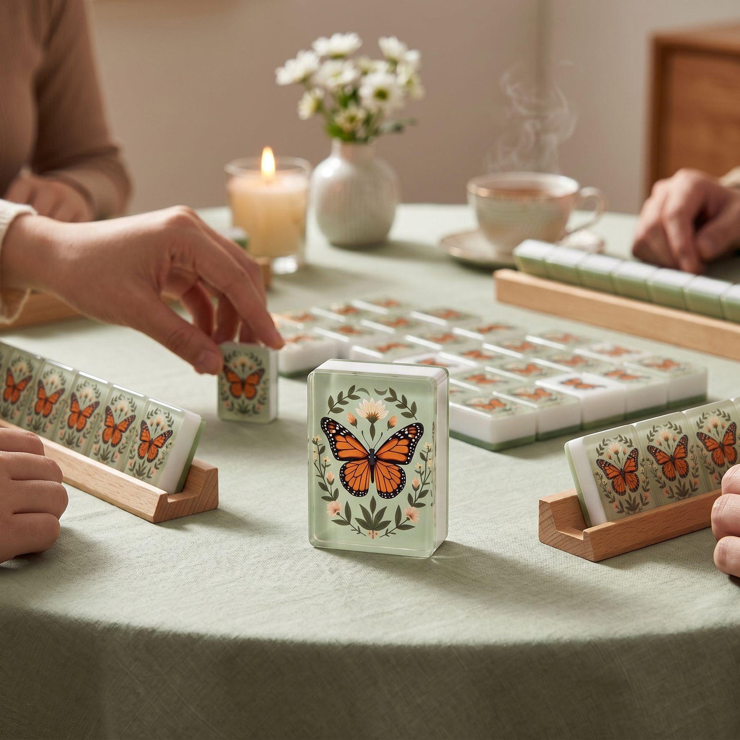 Butterfly Mahjong Tiles Set – Acrylic American Mahjong Game Pieces