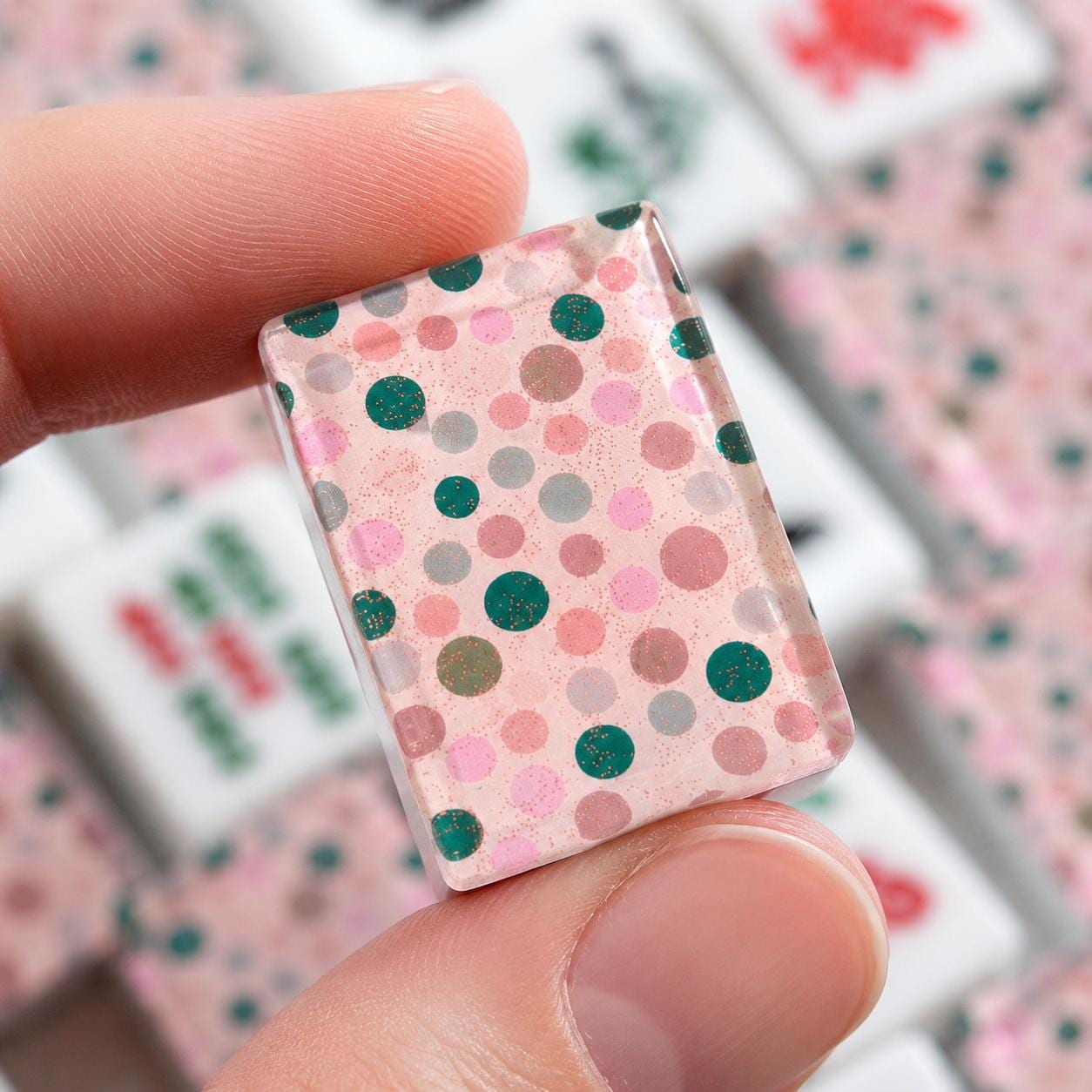 Festive Dots American Mahjong Tiles - Colorful Game Set for Party Play