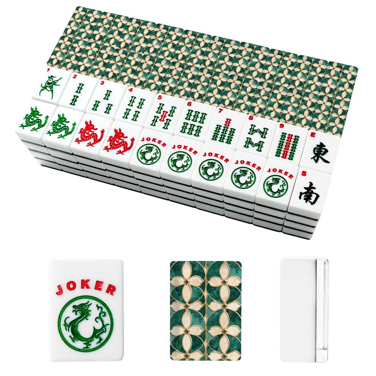 Emerald Green American Mahjong Game Set - Tile Board Strategy Family Fun