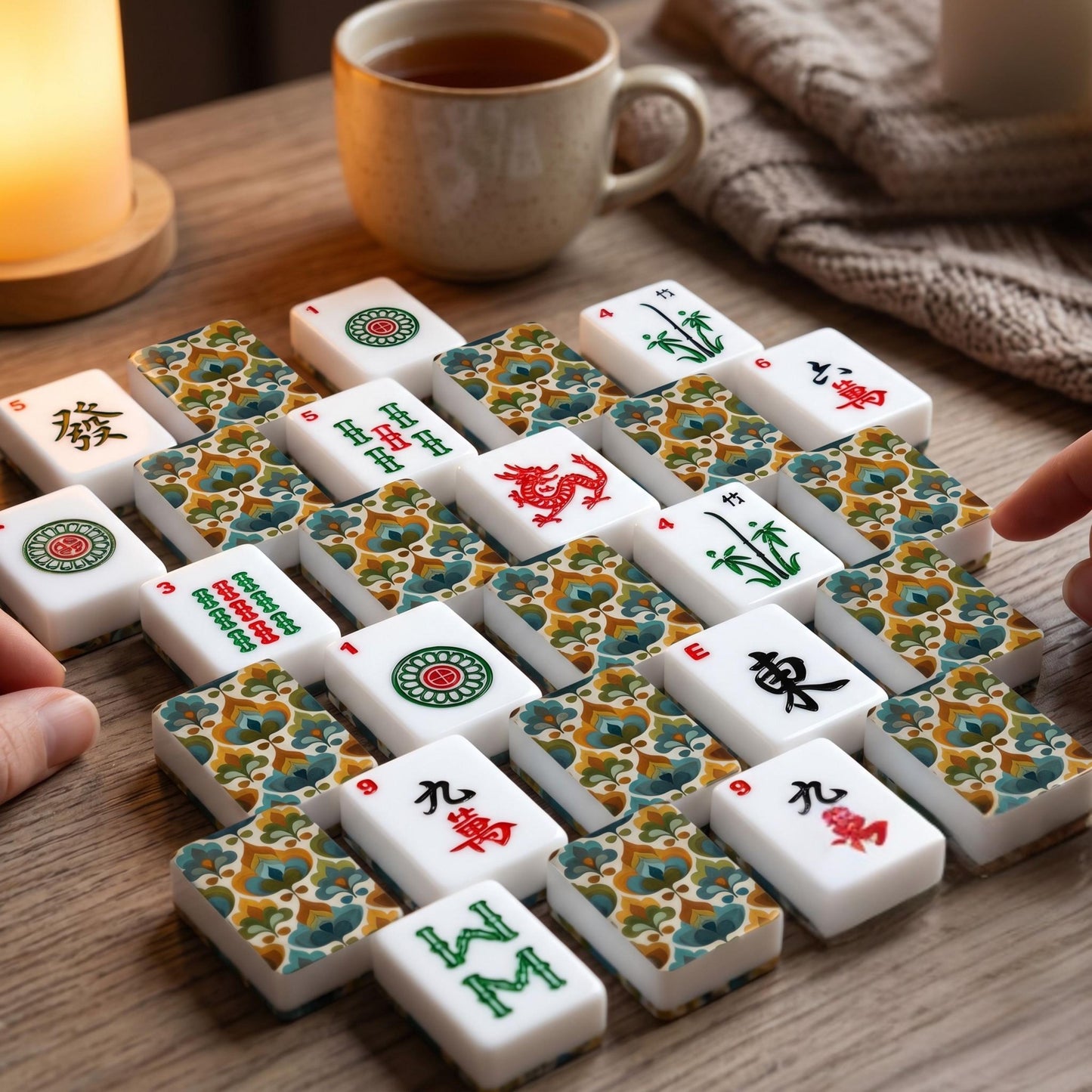 Retro American Mahjong Tiles Set | 166-Piece Acrylic Game Night Gift