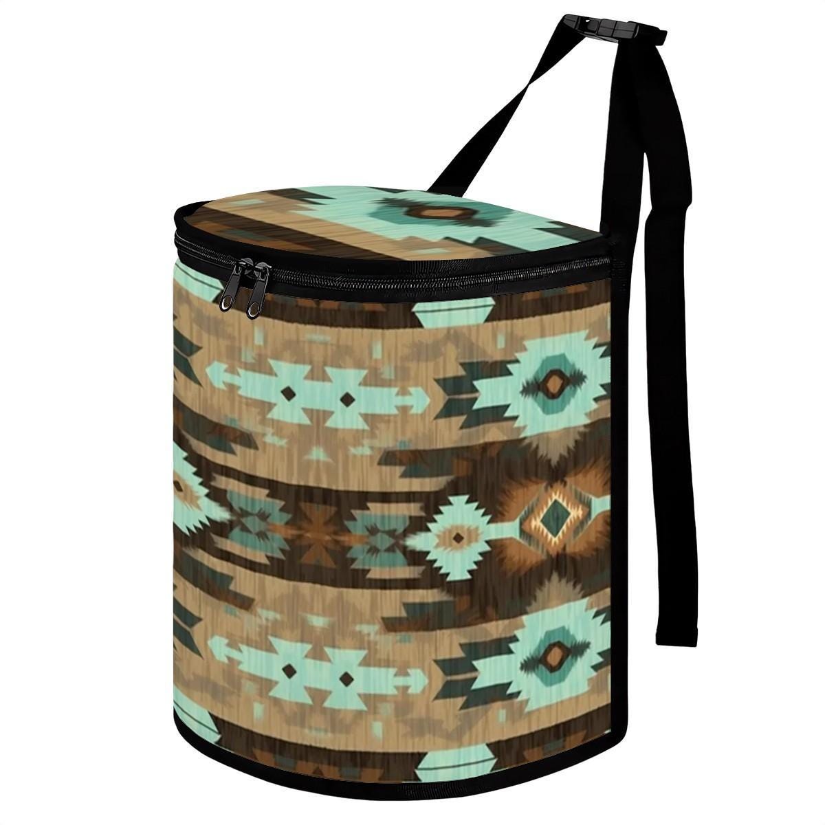 Native Bucket-Shaped Car Trash Bag - Automotive Waste Container Organizer