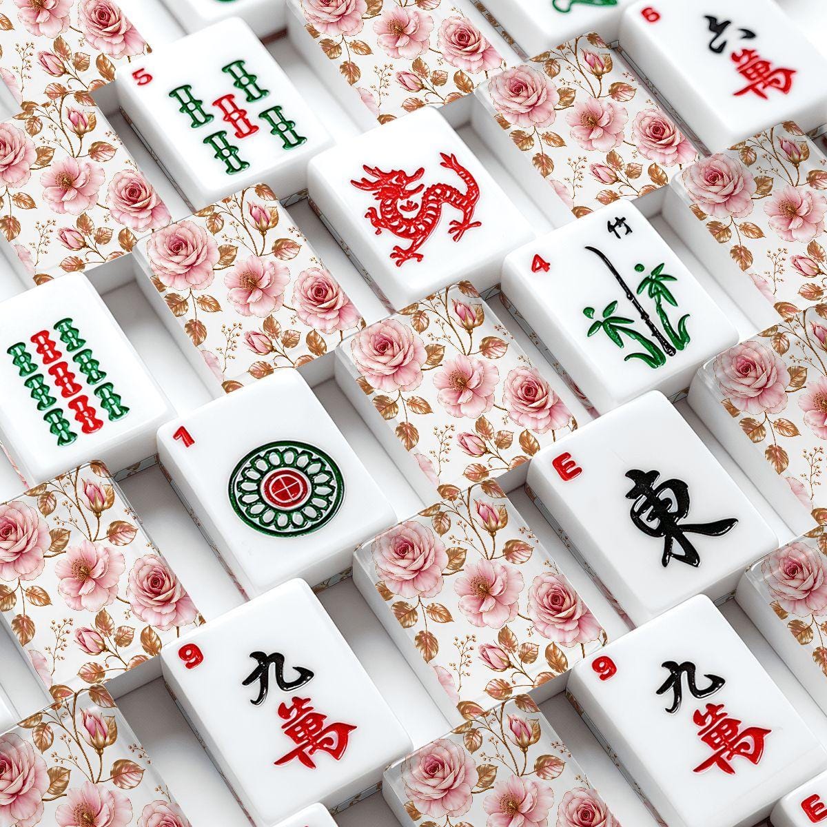 Rose Gold American Mahjong Set – 166 Piece Acrylic Tiles with Jokers