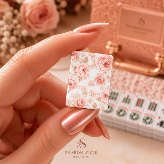Rose Gold American Mahjong Set – 166 Piece Acrylic Tiles with Jokers
