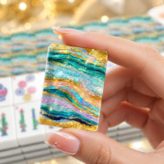 Turquoise Tide American Mahjong Tiles (Traditional Porcelain Style)