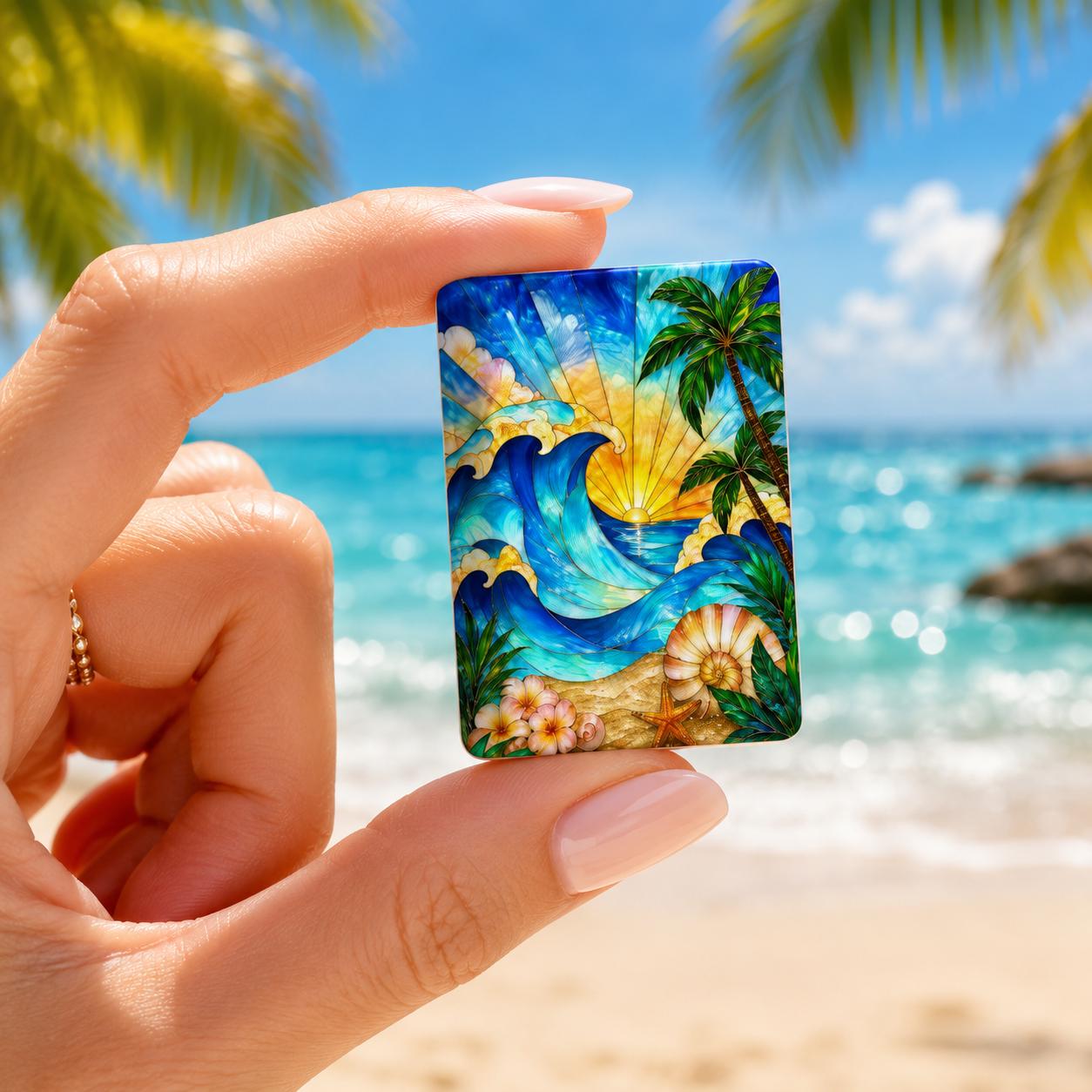 Beach American Mahjong Tiles (Traditional Porcelain Style)