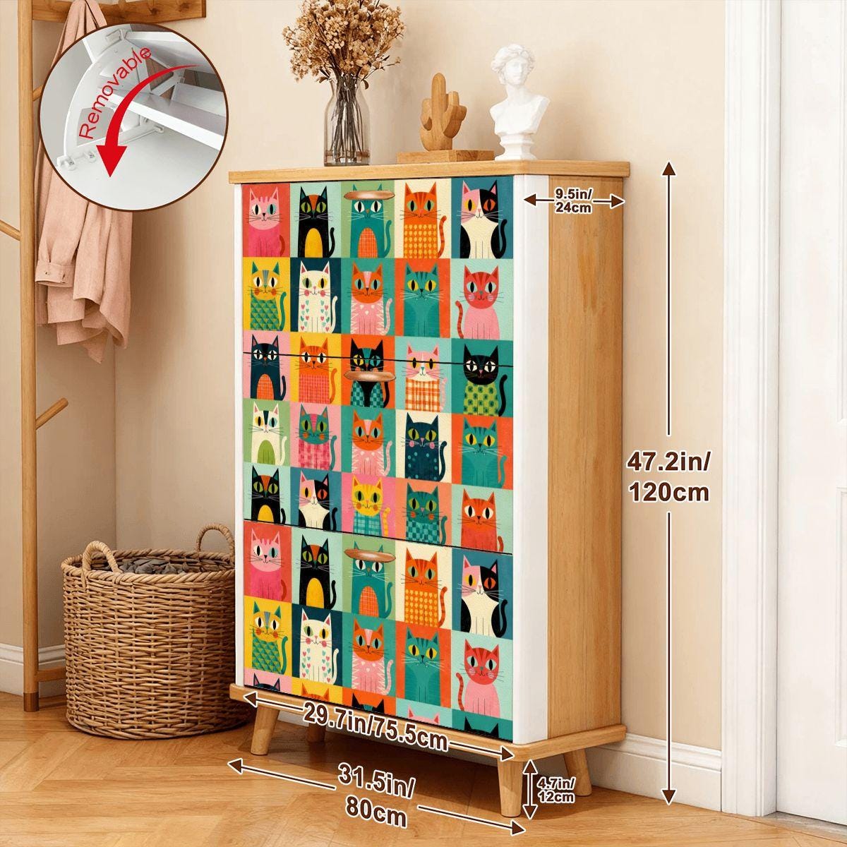 Retro Cat Shoe Cabinet (Made in USA)