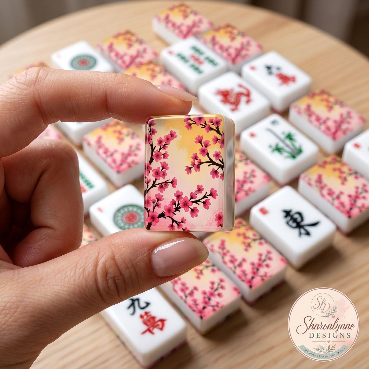 Blossoms American Mahjong Tiles - Floral Design Game Set for Traditional Board Gaming
