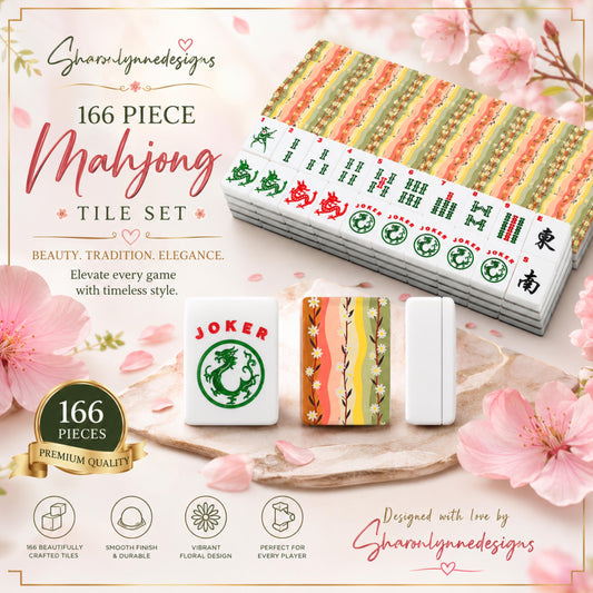 Climbing Daisies American Mahjong Tiles Set - Floral Game Pieces