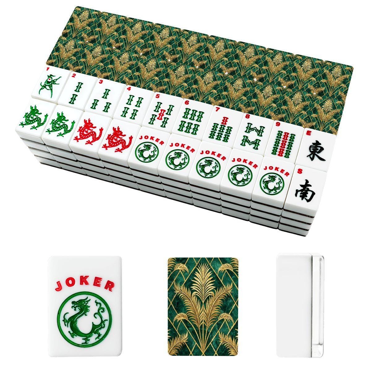 Golden Palm American Mahjong Tiles – 166 Piece Acrylic Set