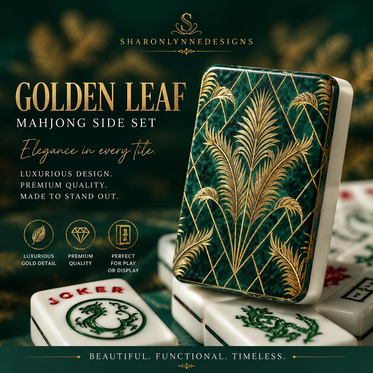 Golden Palm American Mahjong Tiles – 166 Piece Acrylic Set