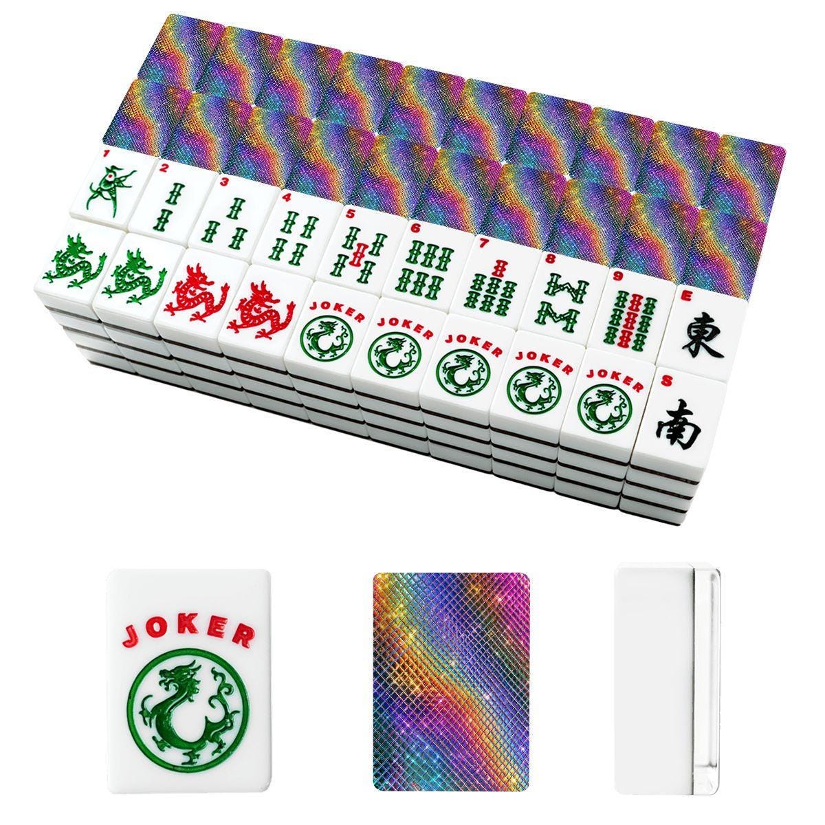 Rainbow Holographic American Mahjong Set with Jokers