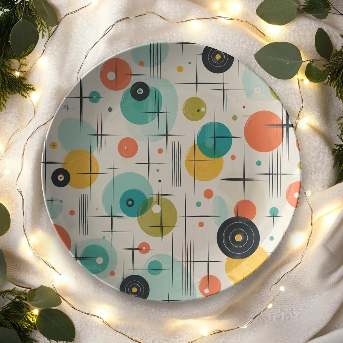 Retro Atomic Dinner Plate – Made for Real Life, Designed to Impress