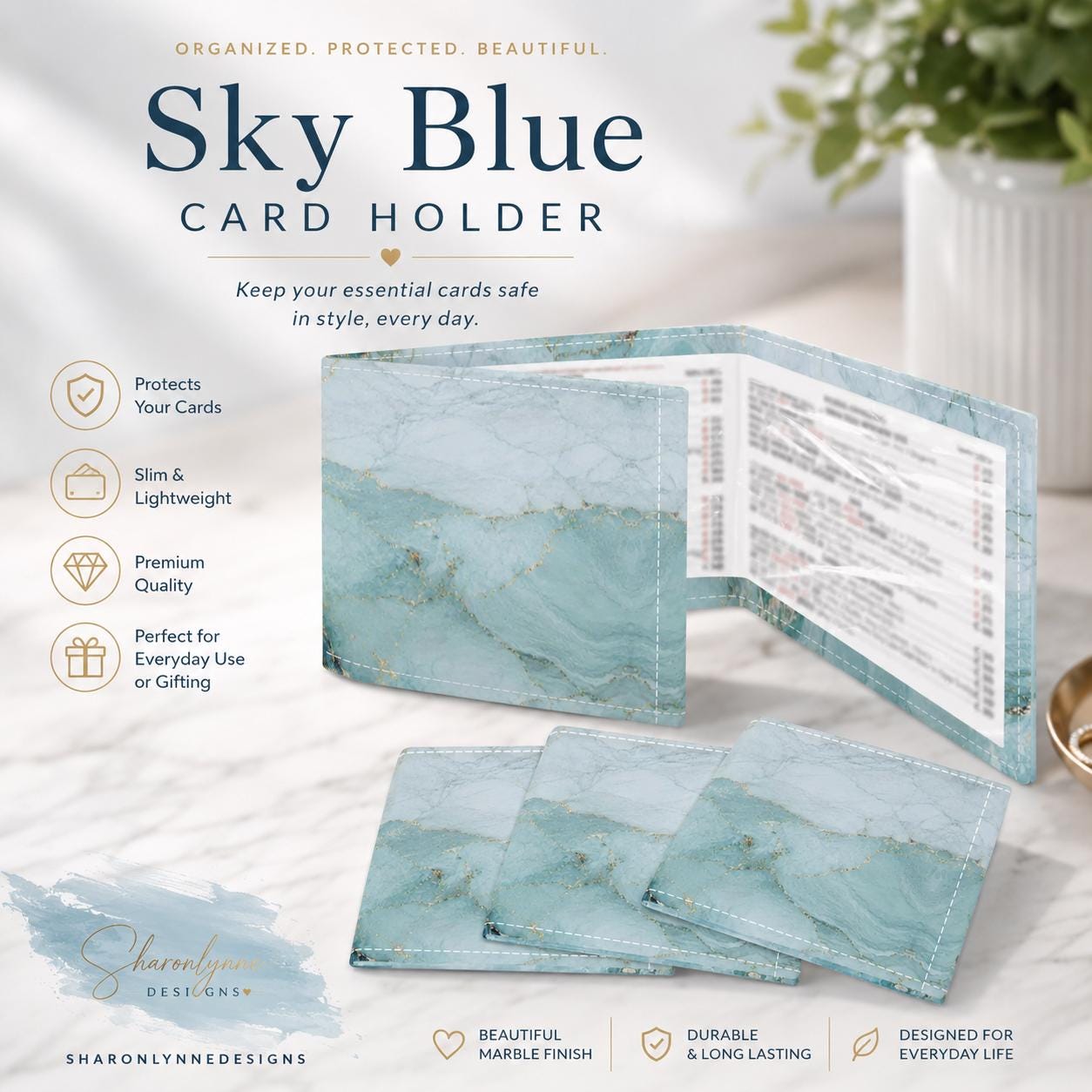 Blue Sky Mahjong Card Holder with Line Finder – 4 Player Tile Rack Organizer