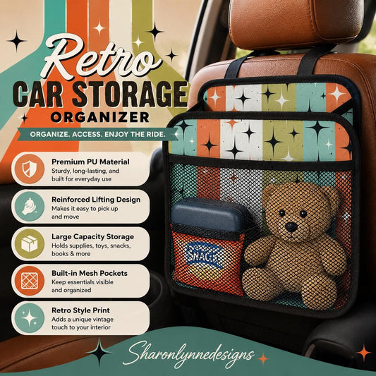 Retro Car Seat Storage Bag Organizer Pocket Caddy Back Travel Accessory Auto Interior