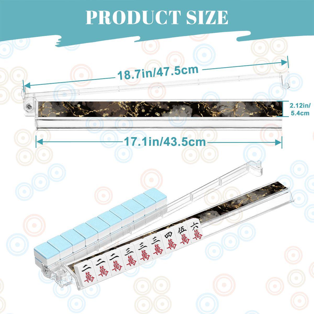 Black Gold Marble Mahjong Tile Pusher Racks – 4 Piece Acrylic Set