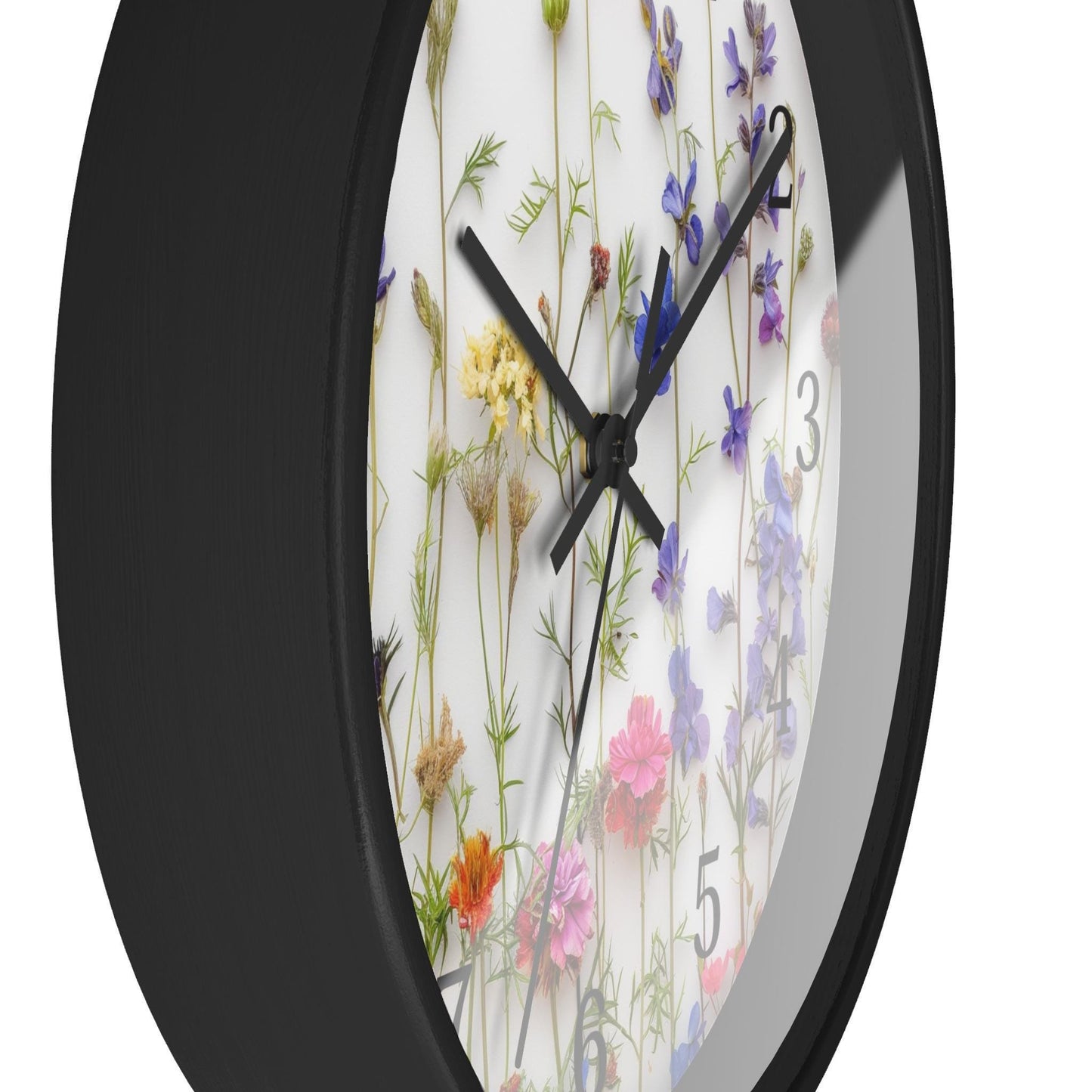 Floral Wall Clock, Modern Round Plexiglass Timepiece for Home Decor