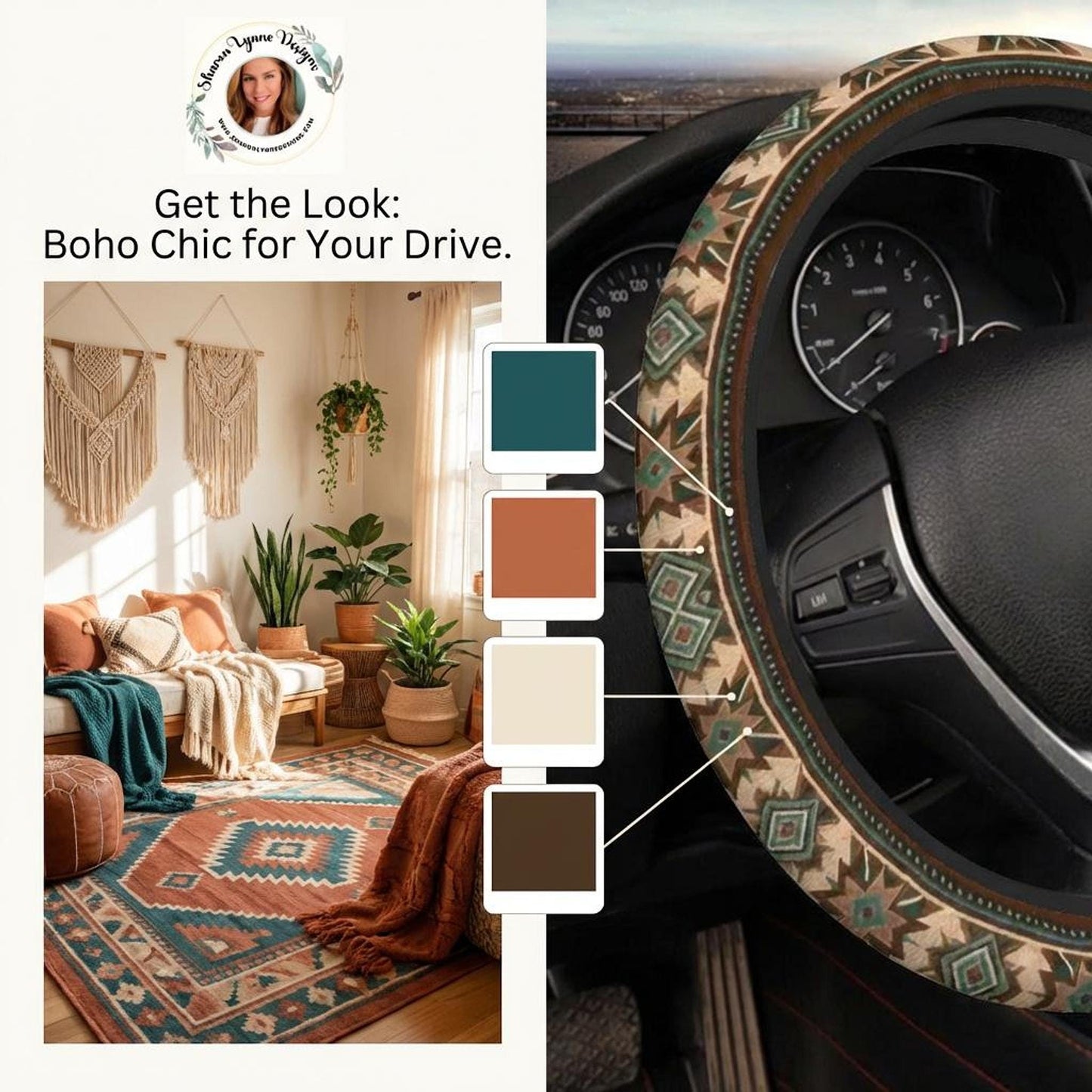 Southwestern Steering Cover - Thick Neoprene Car Accessory for Comfort