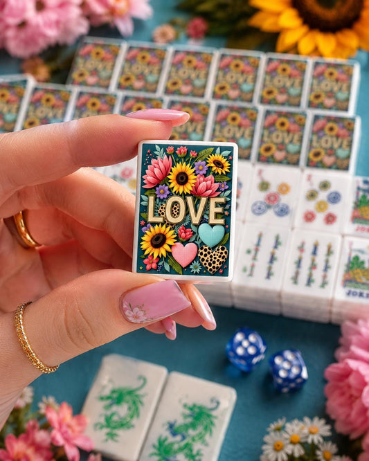 Love Mahjong Tiles Set (Traditional Porcelain Style) (Single Layer)