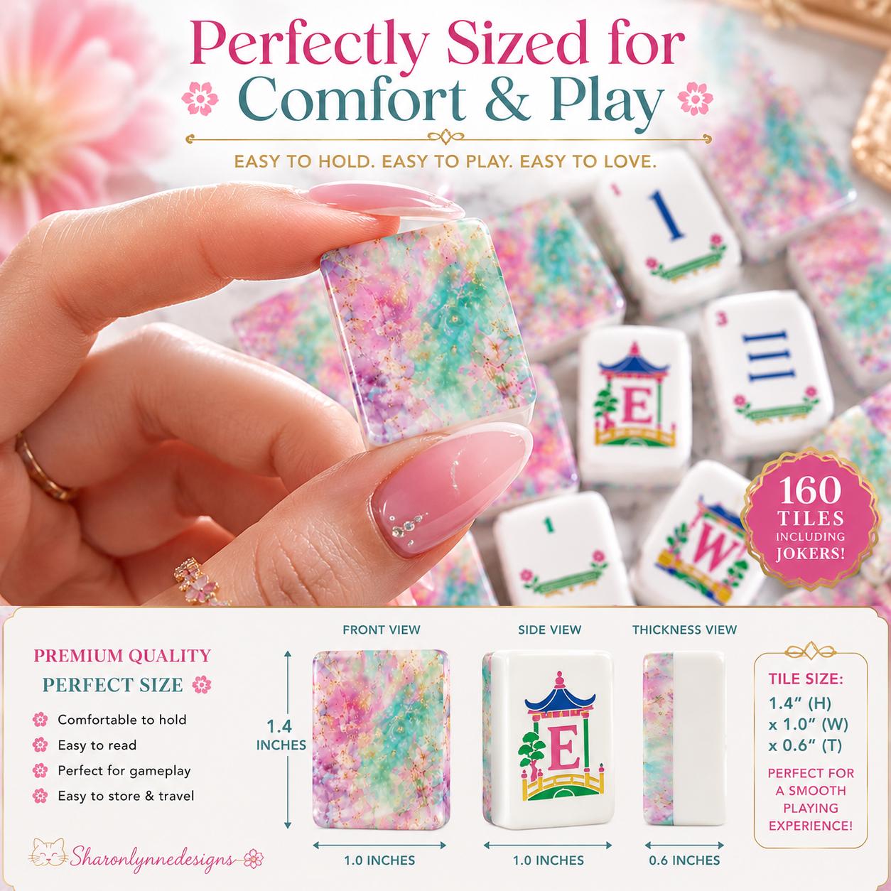 Pastel American Mahjong Tiles (Traditional Porcelain Style)
