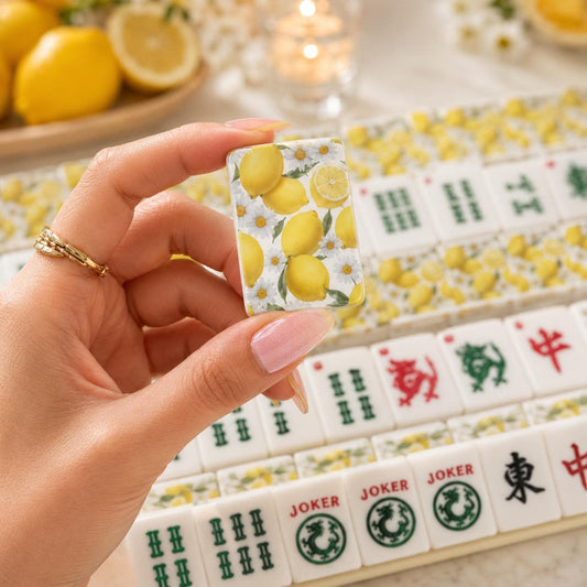 Lemon American Mahjong Tiles Set | 166 Acrylic Pieces with Jokers