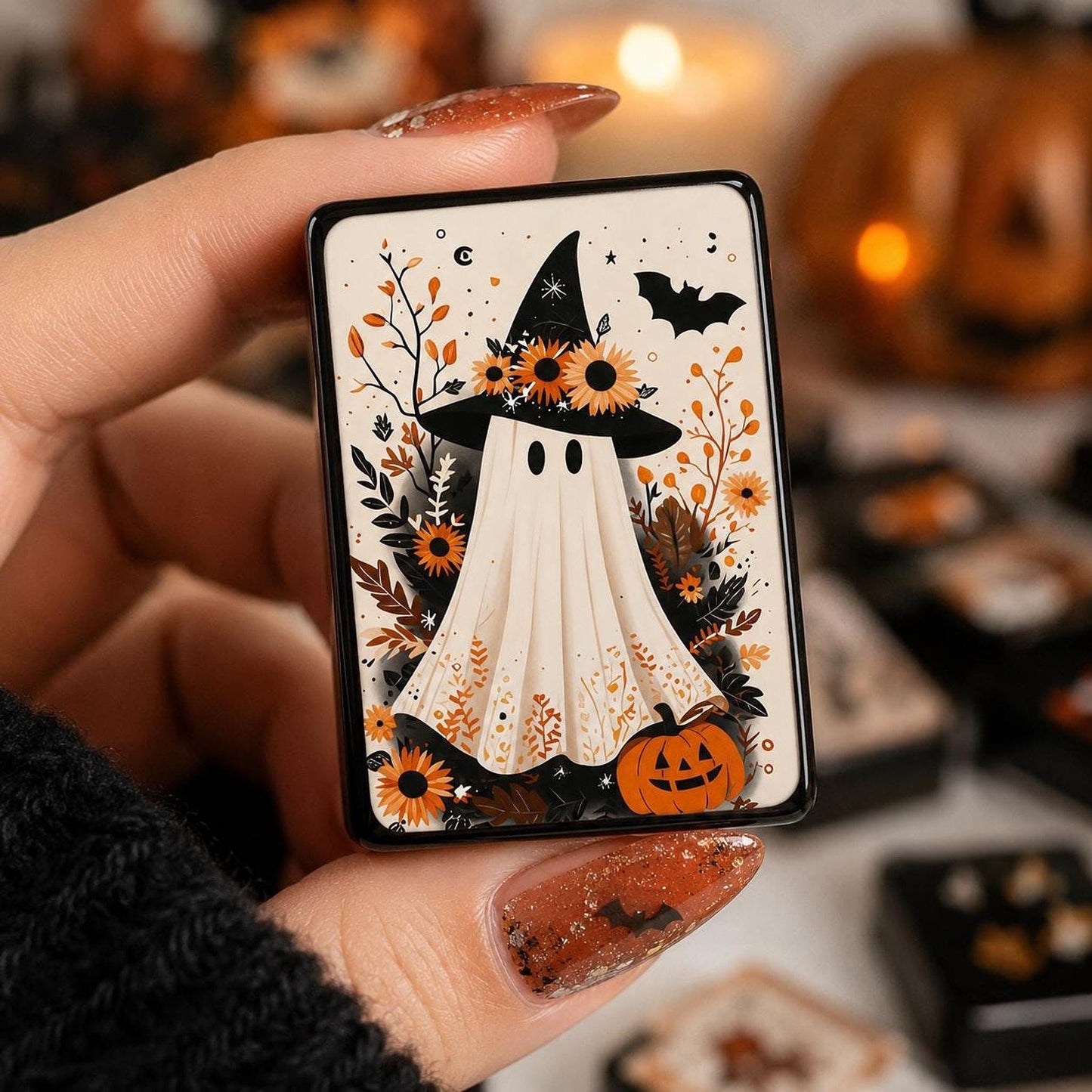 Halloween Mahjong Tile Set, Ghoulish Acrylic Design with 160 Pieces