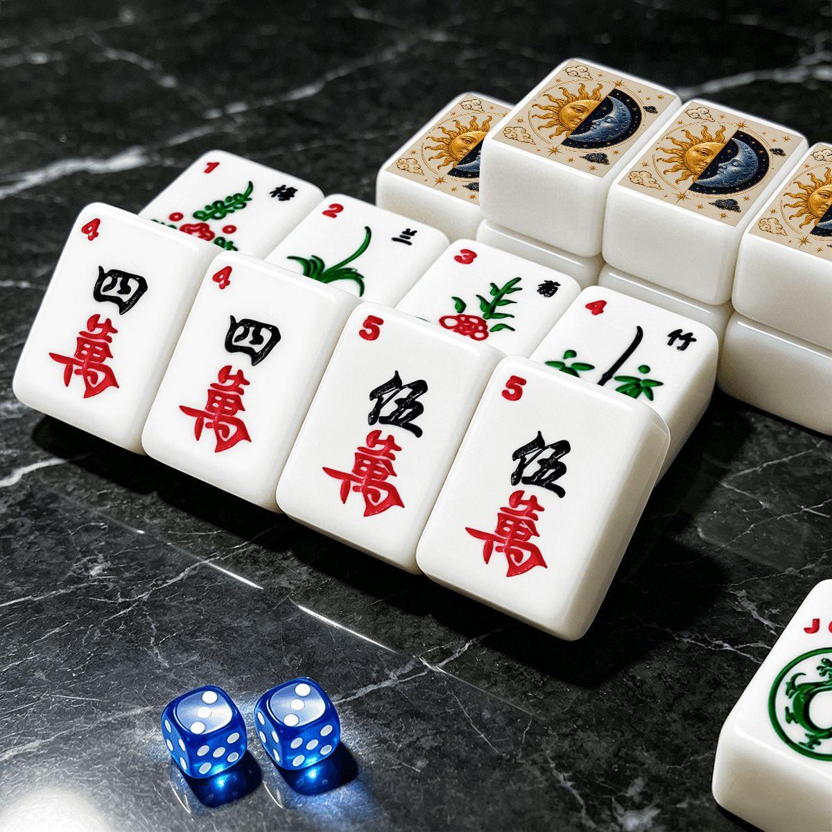 Sun & Moon Mahjong Tiles Set with 166 Acrylic Single Layer