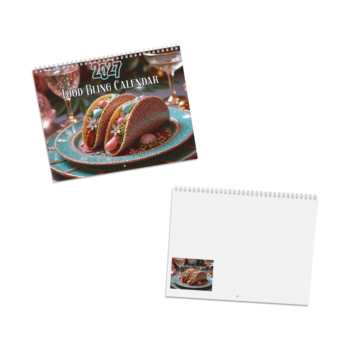 2027 Wall Calendar | Food Bling Photography with Colorful Art