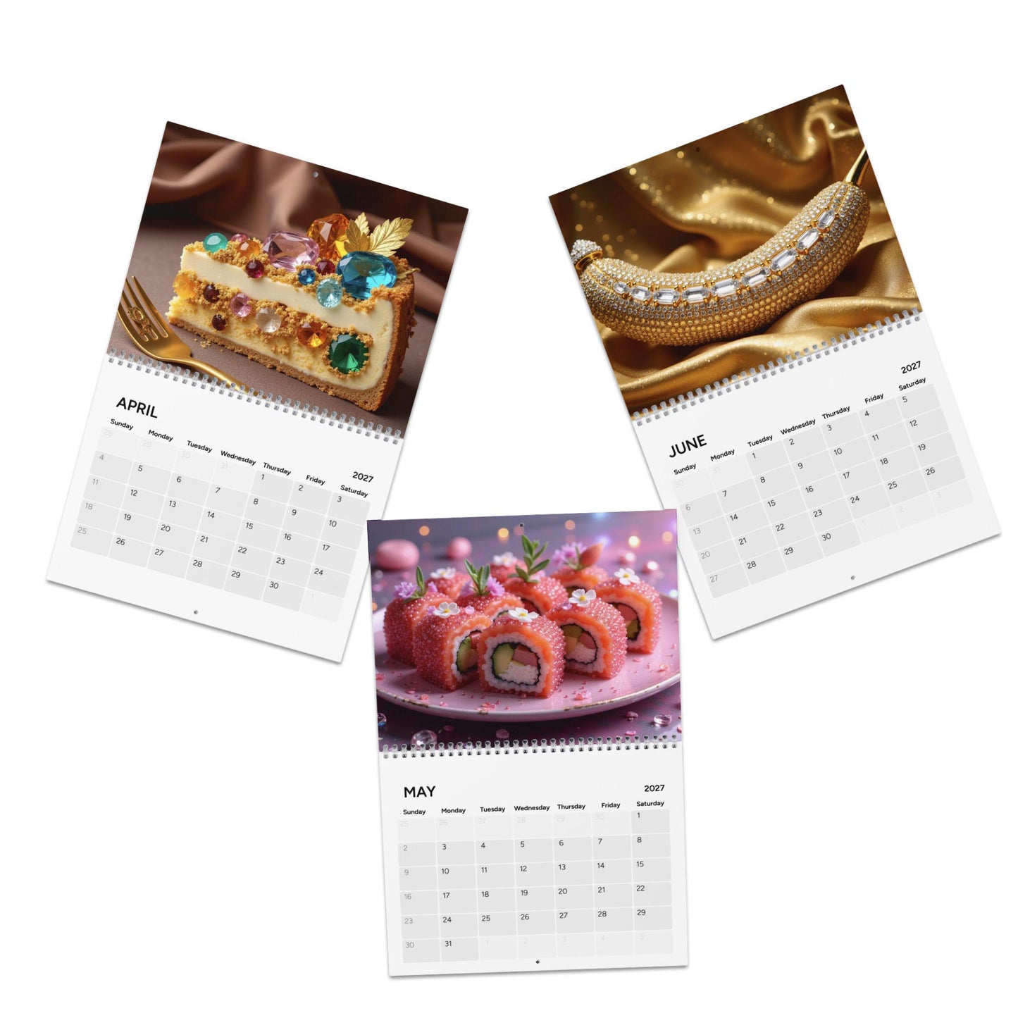2027 Wall Calendar | Food Bling Photography with Colorful Art