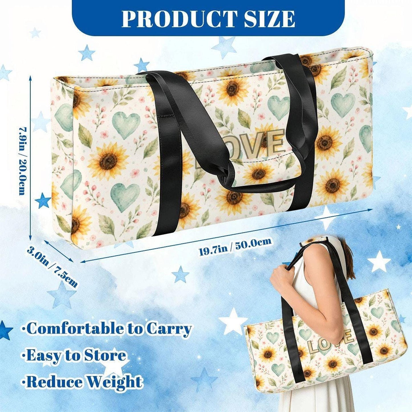 Floral Mahjong Bag Set, 3-Piece Canvas Storage Tote with Tile & Rack Bags