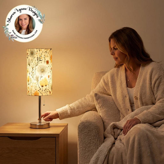 Floral Desk Lamp with Touch Control and USB Charging Port