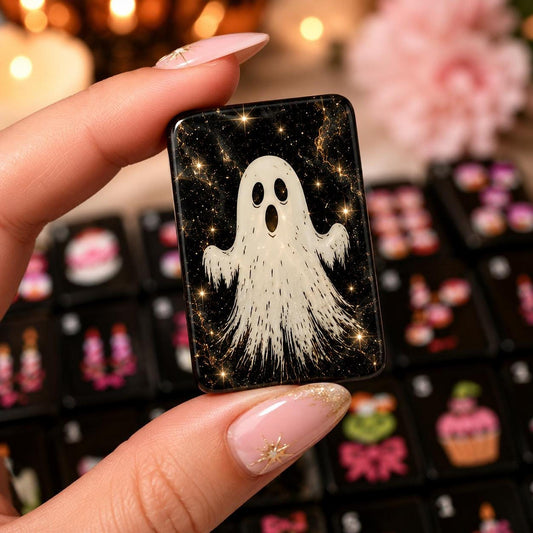 Ghost Mahjong Tile Set, Pastel Halloween Acrylic, 160-Piece American Mahjong