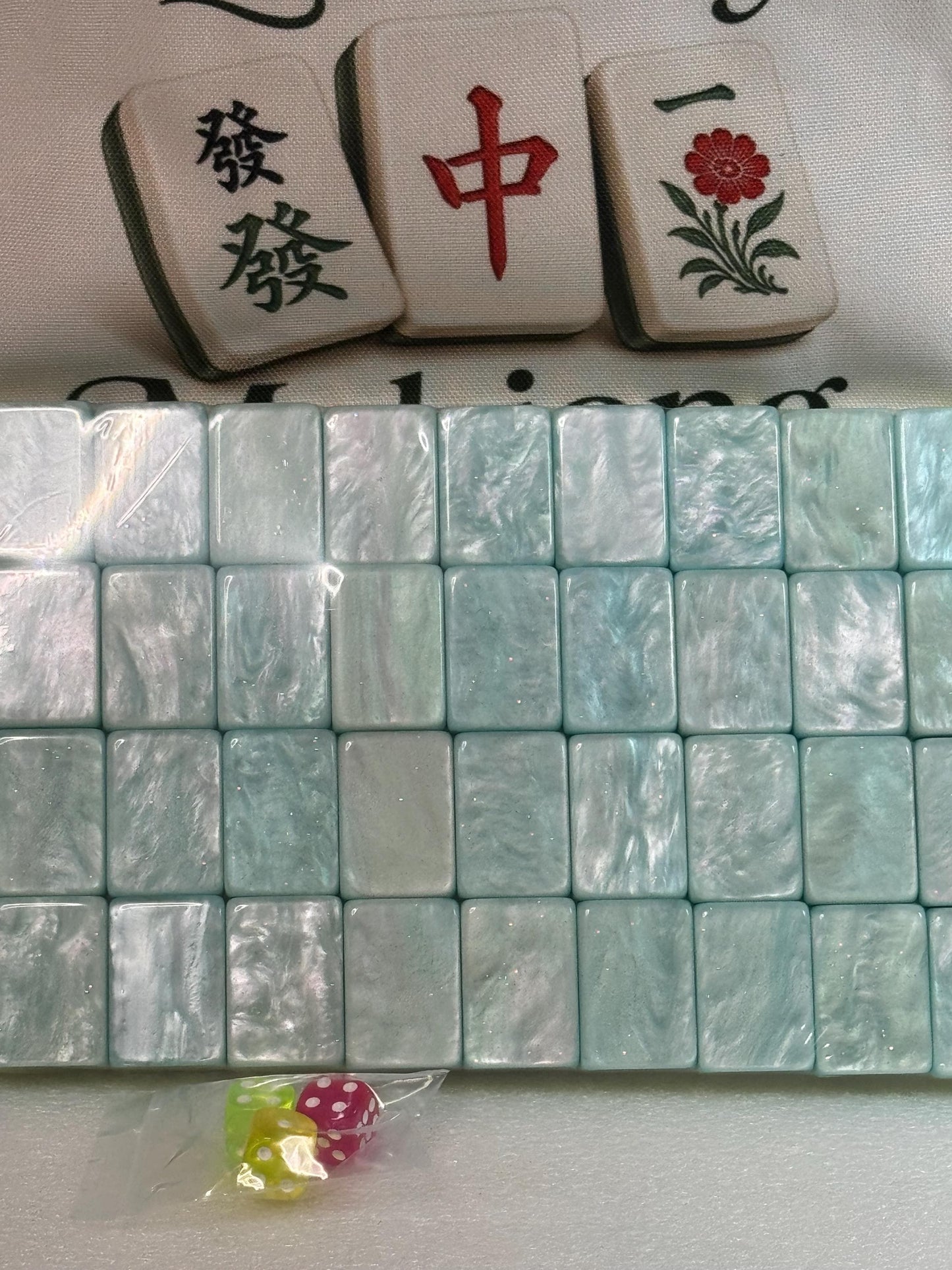 Beach Mahjong Set – Ocean Inspired Acrylic Tiles with Free Carrying Bag