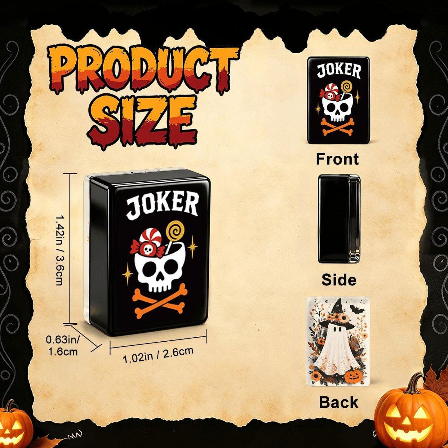 Halloween Mahjong Tile Set, Ghoulish Acrylic Design with 160 Pieces