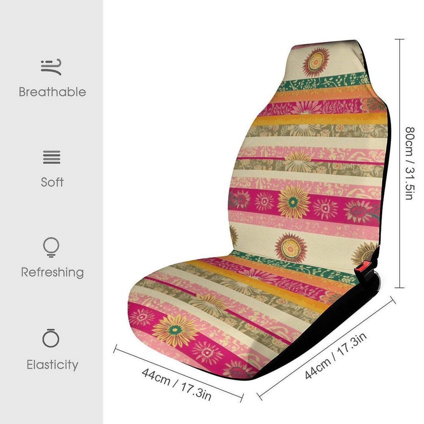 Boho Car Seat Cover – Colorful Sun Design for Universal Fit