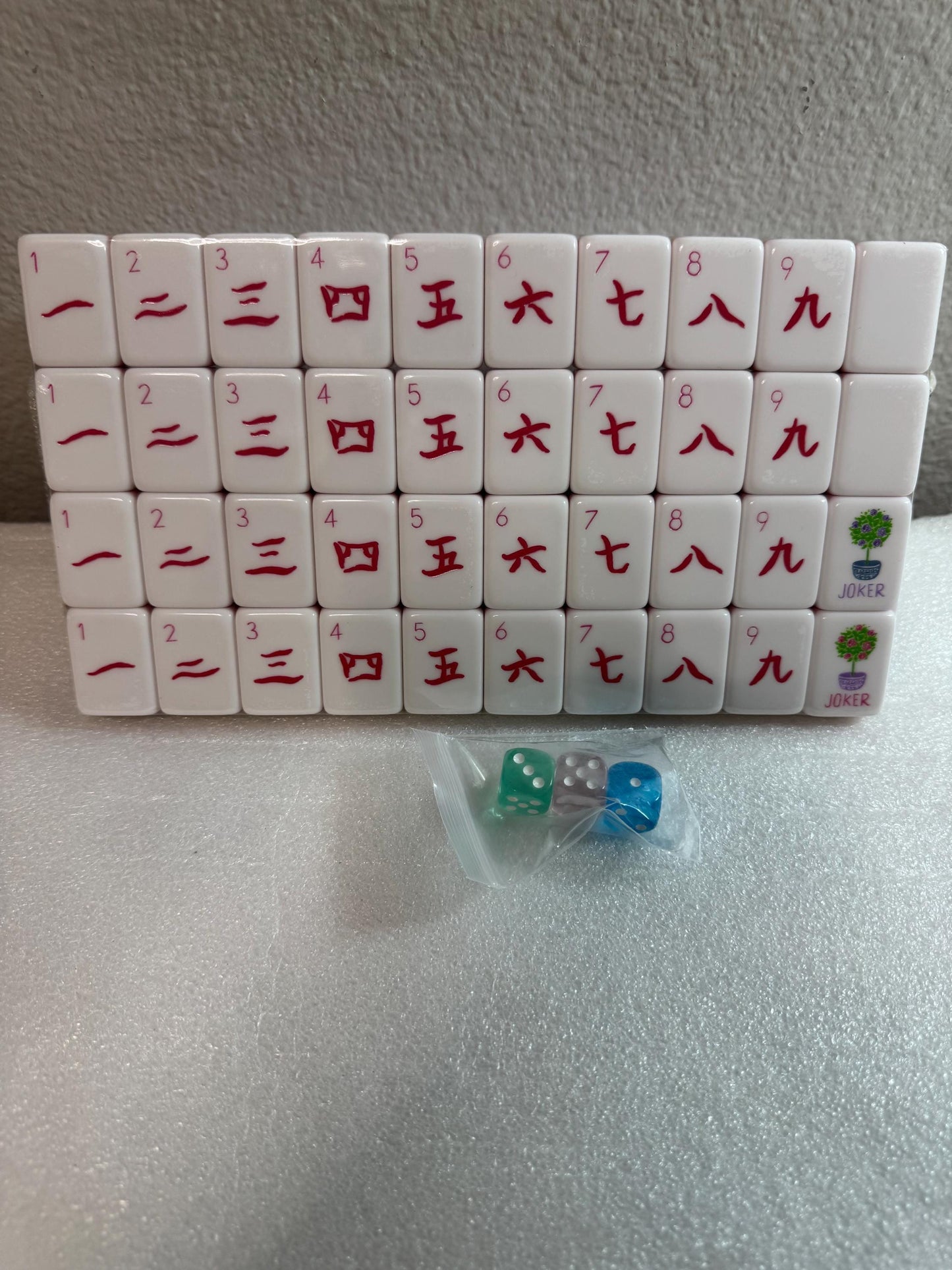 Floral Mahjong Set, 160-Piece American with Elegant Acrylic Tiles