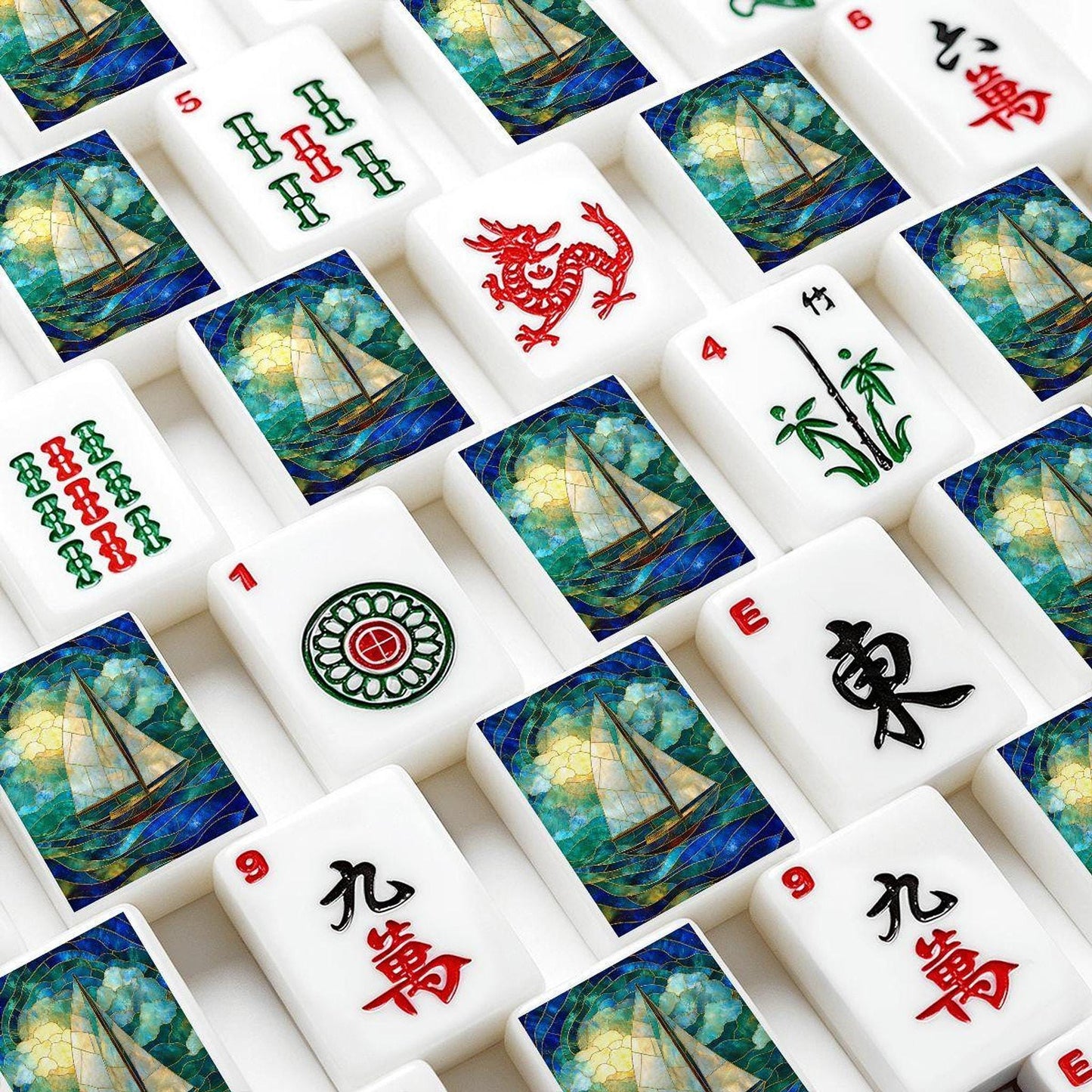 American Mahjong Sailboat Set | 166 Nautical Tiles with Sailboat Design
